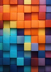 Color palette in style of different blocks, wallpaper colorful palette. Generative Ai.