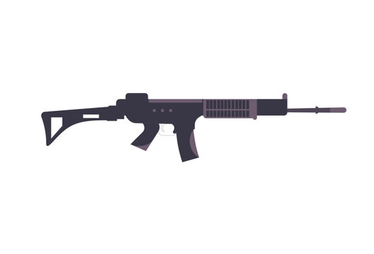 Assault rifle icon, is a vector illustration, very simple and minimalistic. With this ak-47 machine gun icon you can use it for various needs. Whether for promotional needs or visual design weapon