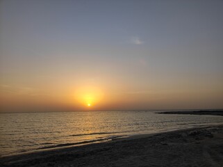 Fototapeta na wymiar sunset on the beach qatar