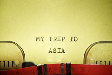 My trip to Asia text