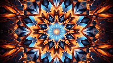Abstract Kaleidoscope Pattern with Symmetry - obrazy, fototapety, plakaty