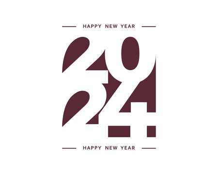 Illustration Vector Design for 2024 Happy New Year Greeting