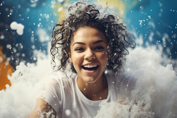 Fototapeta premium Generative AI picture of positive joyful carefree people dancing and enjoying nice party holiday celebration