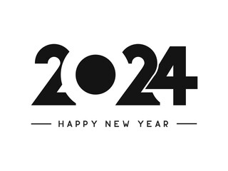 Illustration Vector Design for 2024 Happy New Year Greeting