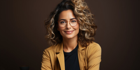 Fototapeta premium Portrait of businesswoman in a dark background