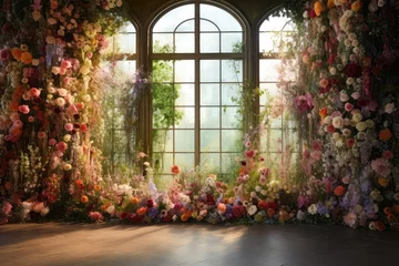 Wandaufkleber Experience The Sheer Charm Of Flowerfilled Background © Anastasiia