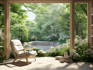 Chair interior luxury design window house architecture comfortable room modern furniture home view