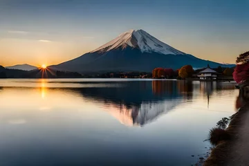 Papier Peint photo Mont Fuji mountain at sunrise