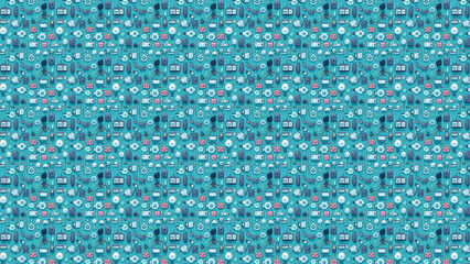 kids pattern on blue background