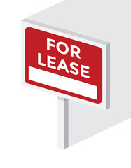 for lease sign, real estate, vector illustration 
