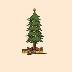 christmas tree vector illustration artwork