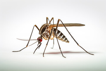 Mosquito insect closeup on white background