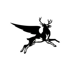 Deer icon logo template , silhouette deer