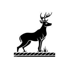 Deer icon logo template , silhouette deer