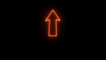 abstract glowing neon directional arrow icon illustration 4k 