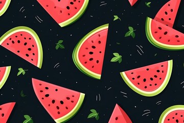watermelon pattern banner wallpaper, simple background