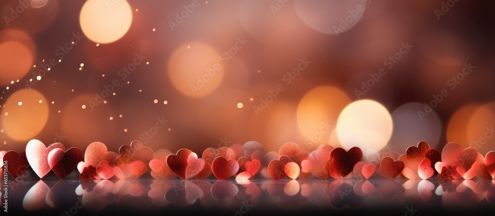 Poster abstract red gradient background with bokeh representing valentine s day decoration for website desi