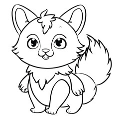 Cute Cat Coloring Page Vector, Cat Coloring Page, Kitty Coloring Page 4