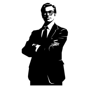 man in suit silhouette clipart vector illustration