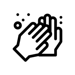 washing hands line icon