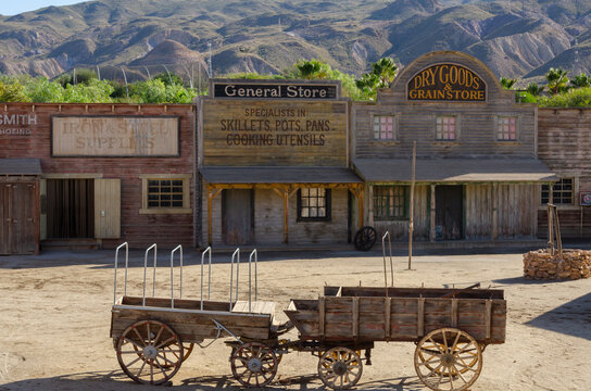ALMERIA, SPAIN - 17 DECEMBER 2022 Spanish theme park called Oasys or Mini Hollywood designed in Western style, located near the city of Tabernas, Almeria, Spain
