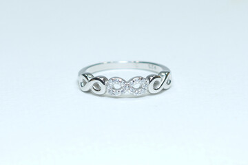 Cubic zirconia diamond silver ring, Beautiful silver jewelry