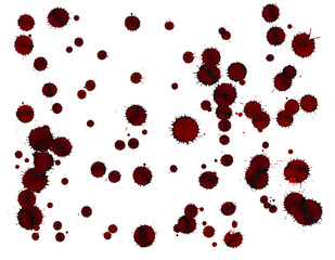 Realistic splashes and blood drops.