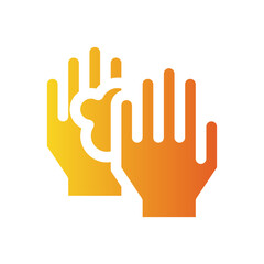 washing hands flat gradient icon
