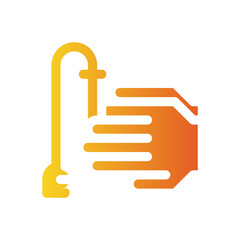 washing hands flat gradient icon