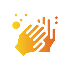 washing hands flat gradient icon
