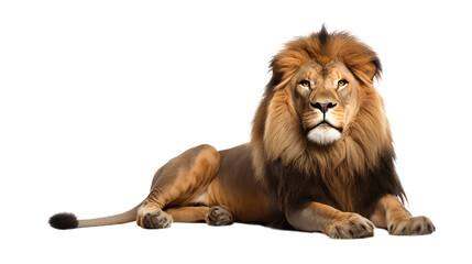Obraz premium Lion the king of the jungle. Isolated on Transparent background.