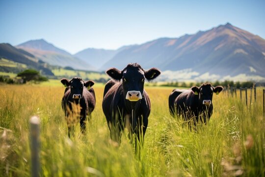 Sustainable farm for stud wagyu beef cows. Generative AI