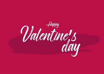 Happy Valentines Day typography postcard with handwritten calligraphy text with white kiss isolated on pink background. Hand drawn elegant modern brush lettering. Greeting card