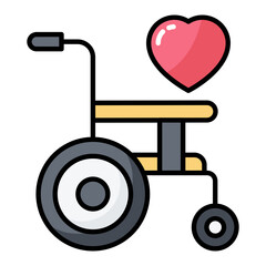 Disabled Charity Line Color Icon