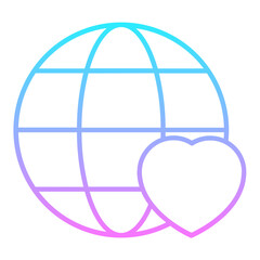 Global Donation Charity Gradient Icon