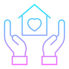 Obraz premium House Charity Gradient Icon