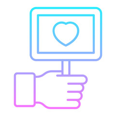 Love Shield Gradient Icon