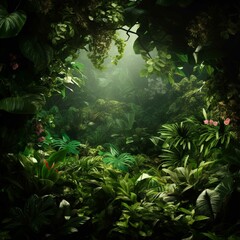 Naklejka premium tropical forest in the morning