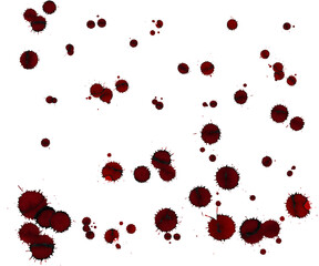 Burgundy realistic blood drops, texture.