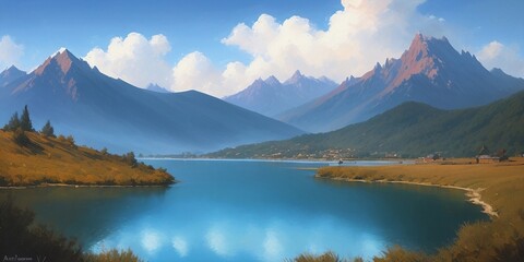 Autumn landscape, generative ai