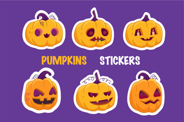 halloween pumpkin set stickers