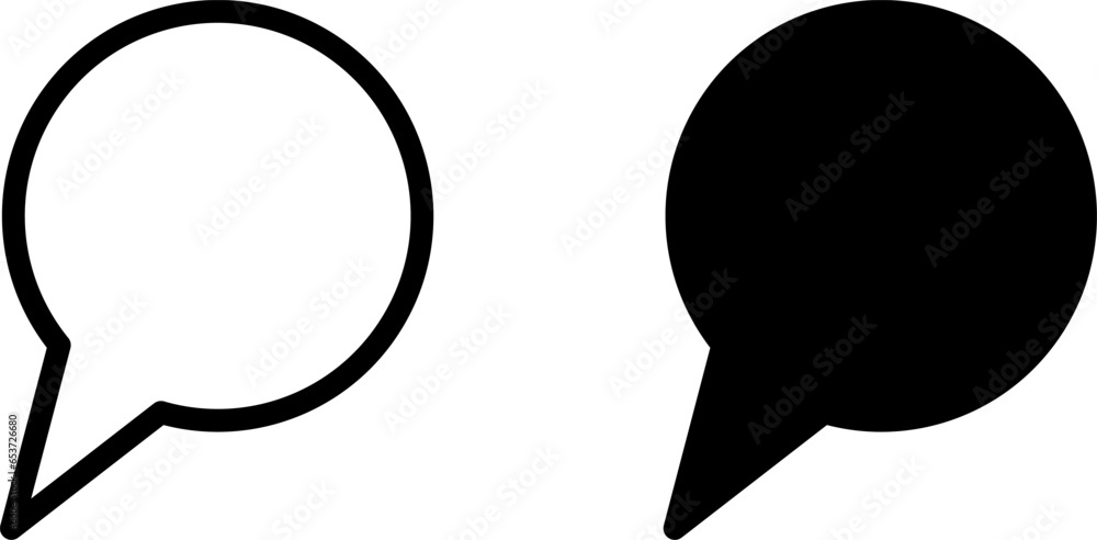 Aufkleber blank empty round speech bubble cloud message symbol element icon set. vector image.