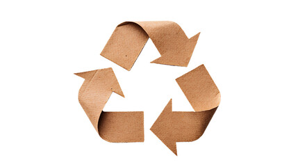 Cardboard Recycling Symbol. Isolated on Transparent background.