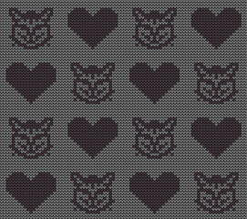 Knitted texture seamless pattern. Vector seamless background for banner, website, postcard, wallpaper, clothing and design. Festive Sweater Design. Seamless Knitted Pattern.