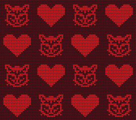 Knitted texture seamless pattern. Vector seamless background for banner, website, postcard, wallpaper, clothing and design. Festive Sweater Design. Seamless Knitted Pattern.