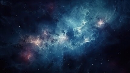 Naklejka na ściany i meble Glowing Galaxy Nebula in Outer Space