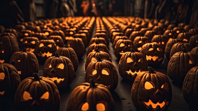 Halloween Day Eyes Of Jack O Lanterns Trick Or Treating Samhain All Hallows Eve All Saints Eve All Hallowe En Spooky Horror Ghost Demon Background October
