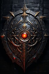 dark fantasy shield ai generated