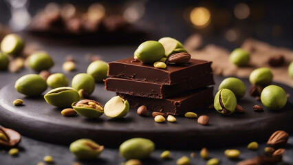 homemade chocolates with pistachios - Powered by Adobe