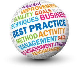 BEST PRACTICE colorful word cloud on sphere with transparent background